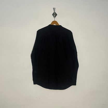 Silk Silk Men's Dress Shirt Black Preloved #3431