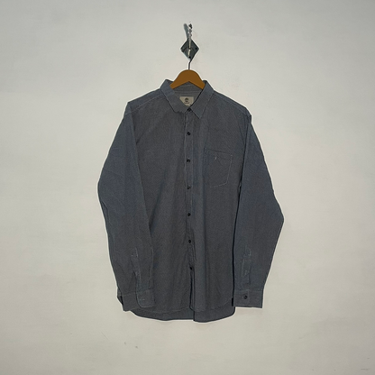 Timberland Men's Dress Shirt Gray & White Check Preloved #3421