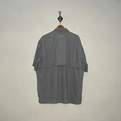 ORVIS Men's Dress Shirt Gray & White Check Preloved #3419