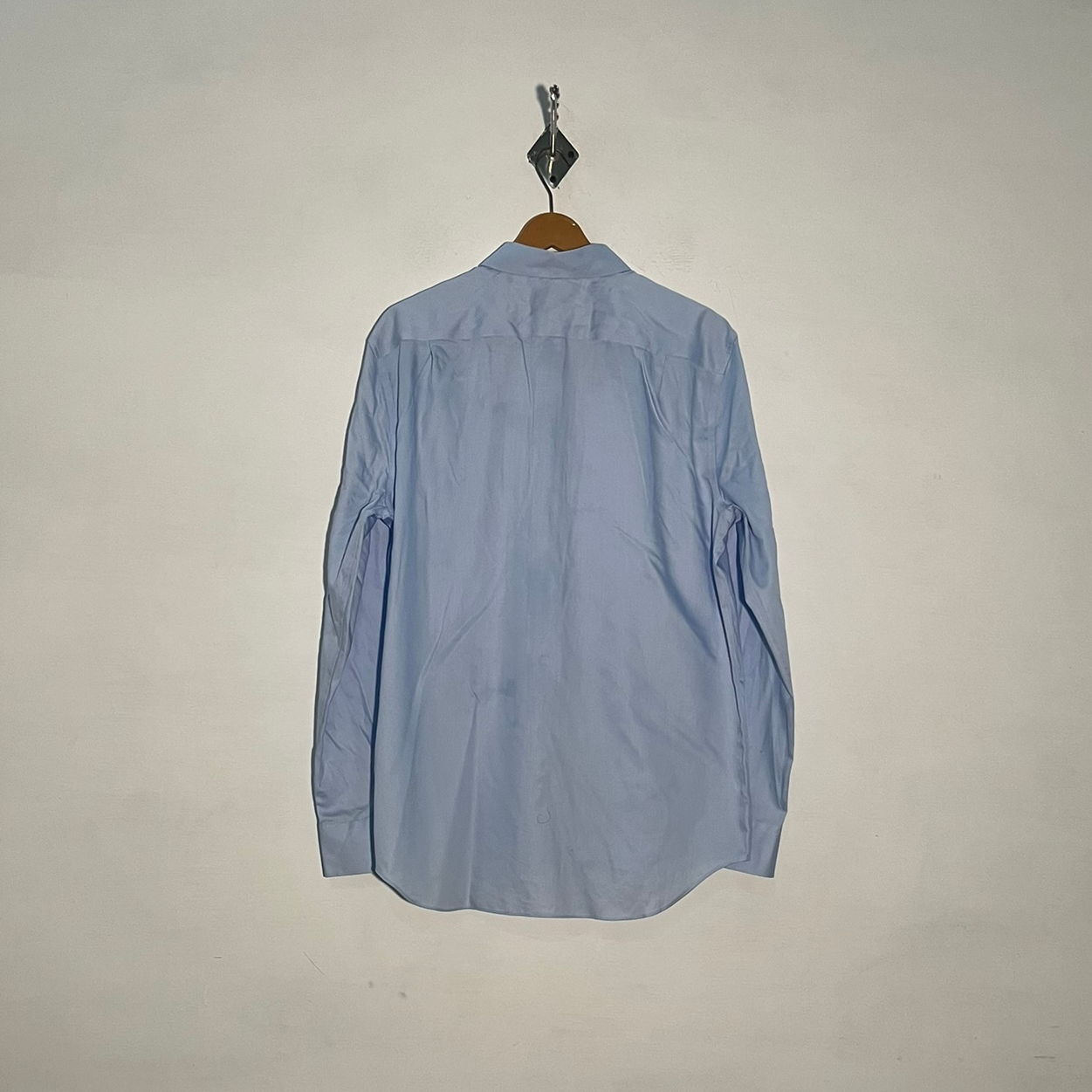 M&S Men's Dress Shirt Sky Blue Preloved #3418
