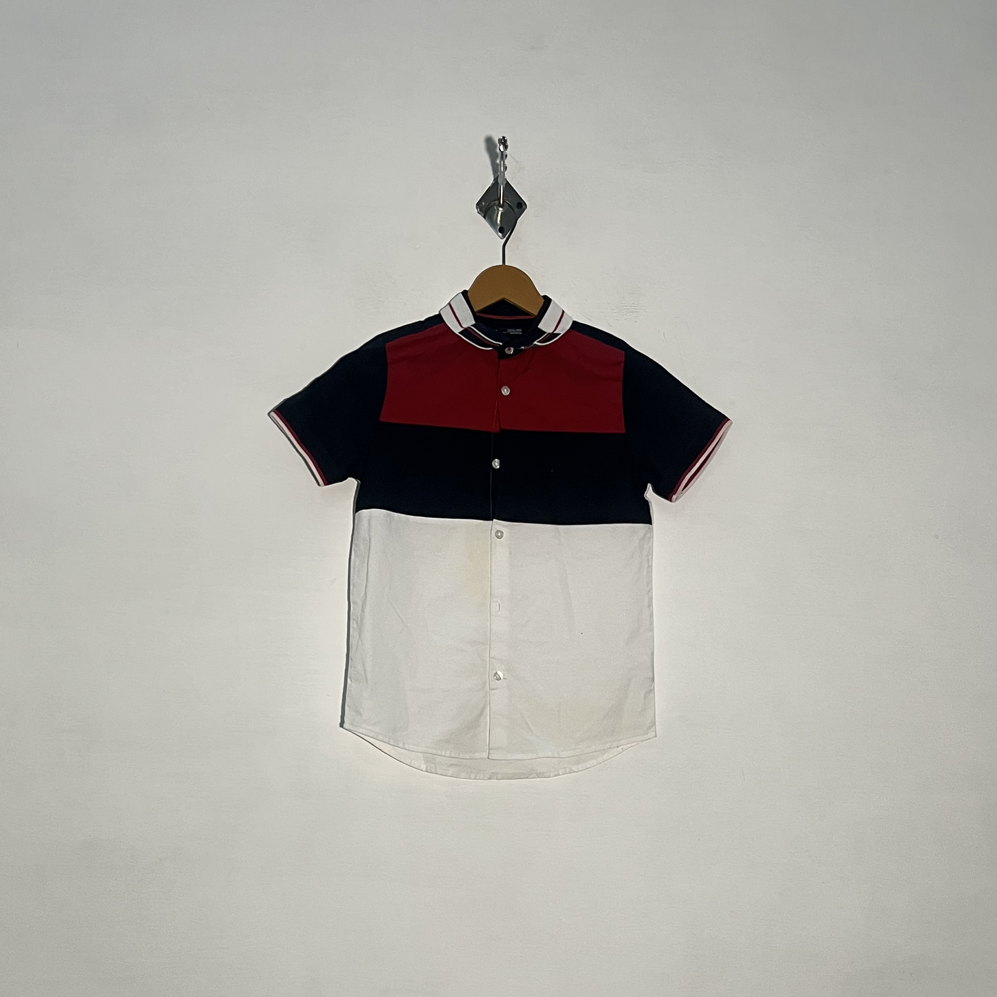Next Kids White Dark Blue & Red Shirt Preloved #3373