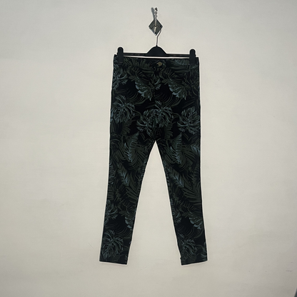 F&F Women Black & Green Printed Pants Preloved #3384