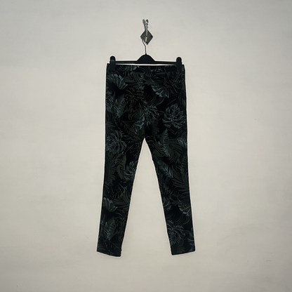 F&F Women Black & Green Printed Pants Preloved #3384