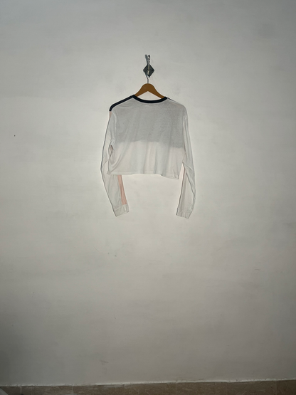 BDG Women Dark Gray White & Baby Pink Crop Top Preloved #3394