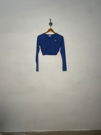 Gymshark Women Blue Crop Top Preloved Clothing #3390