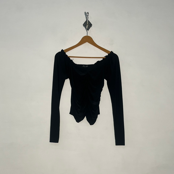 Vichi Women Black Crop Top Preloved Clothing #3389