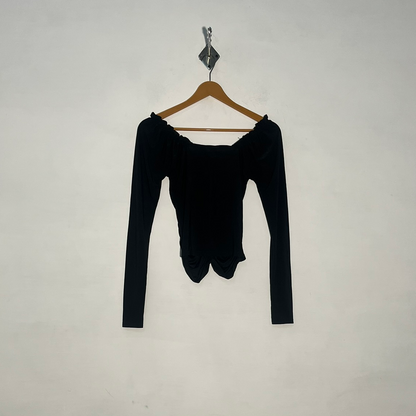 Vichi Women Black Crop Top Preloved Clothing #3389