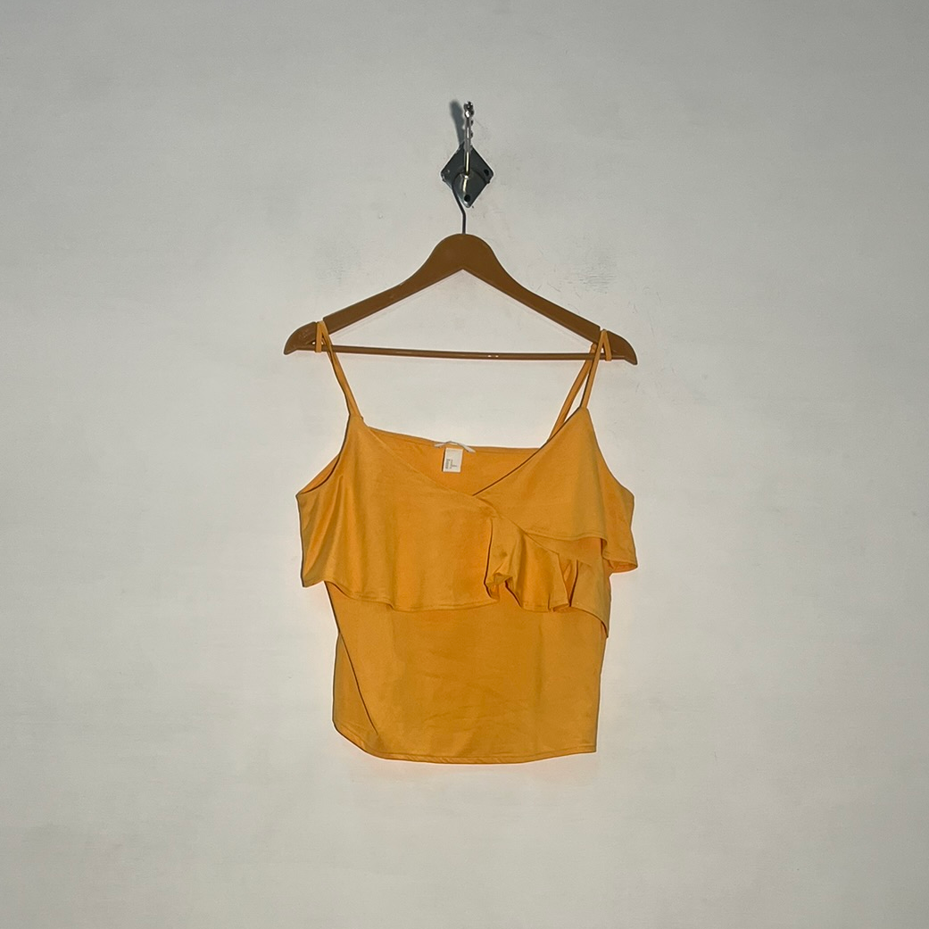 H&M Women Yellow Crop Top Preloved Clothing #3388