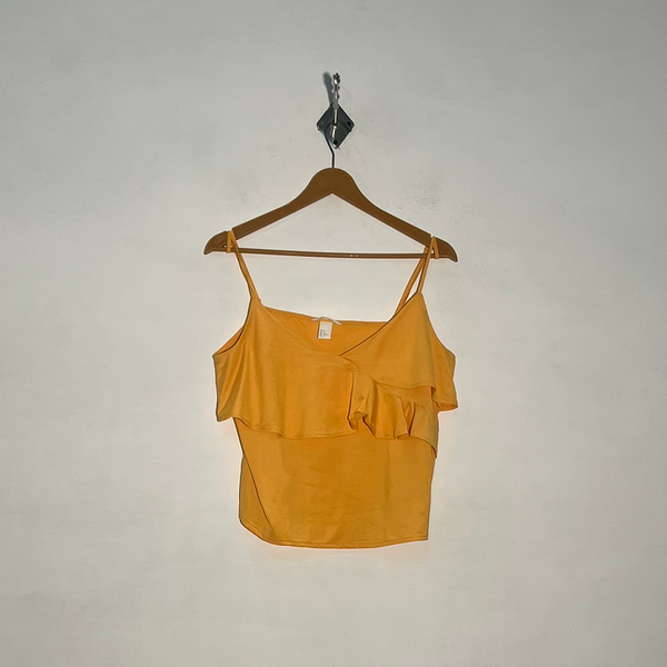 H&M Women Yellow Crop Top Preloved Clothing #3388