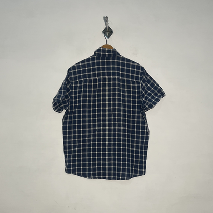 Levi's Men's Dress Shirt Dark Blue & White Check Preloved #3451