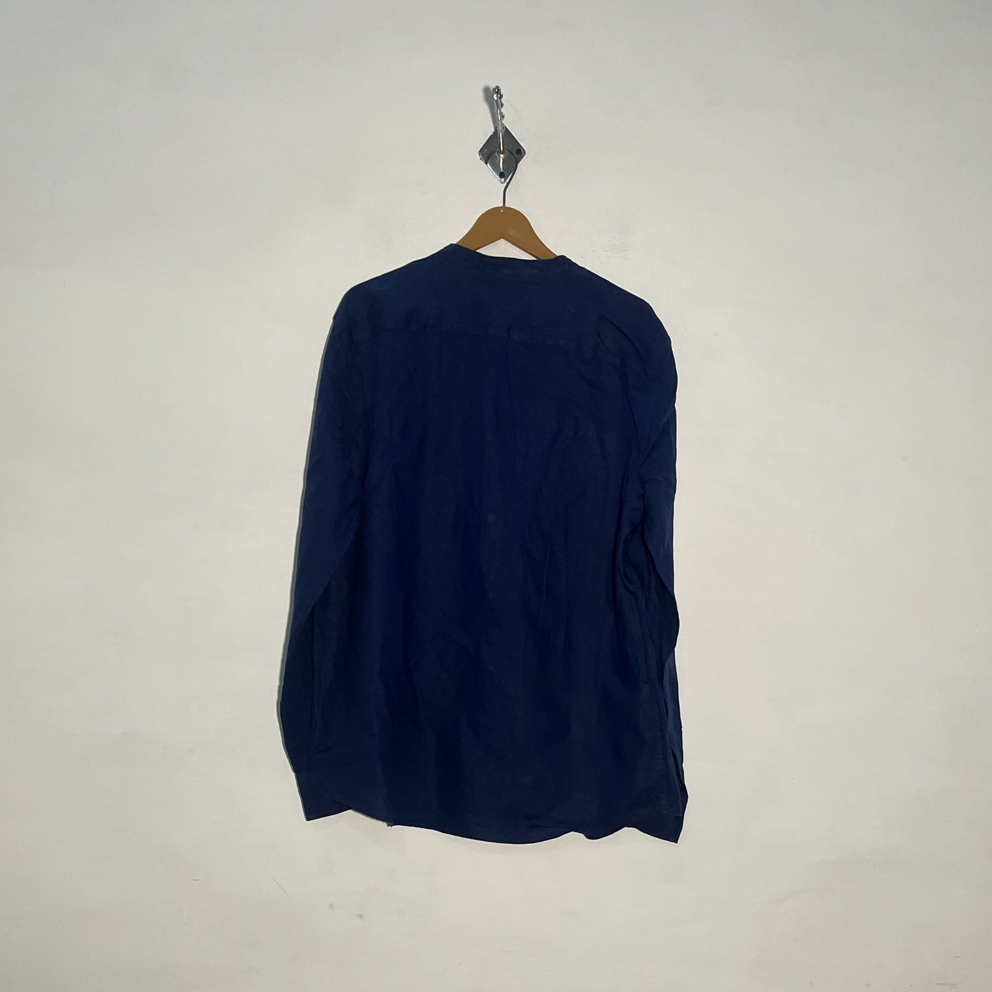 M&S Men's Dress Shirt Dark Blue Preloved #3447
