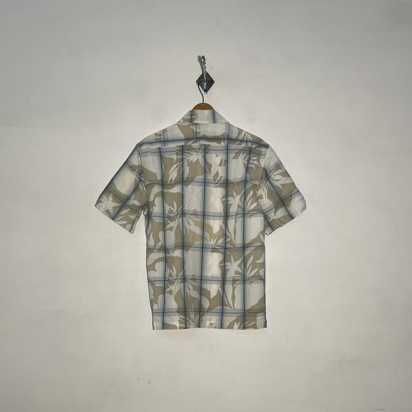 Next Men's Dress Shirt White & Gray Printed Preloved #3442
