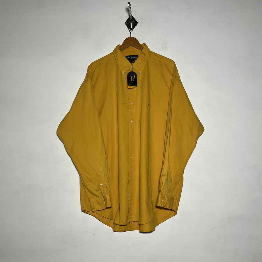 Ralph Lauren Men Dress Shirt Yellow Preloved #3467