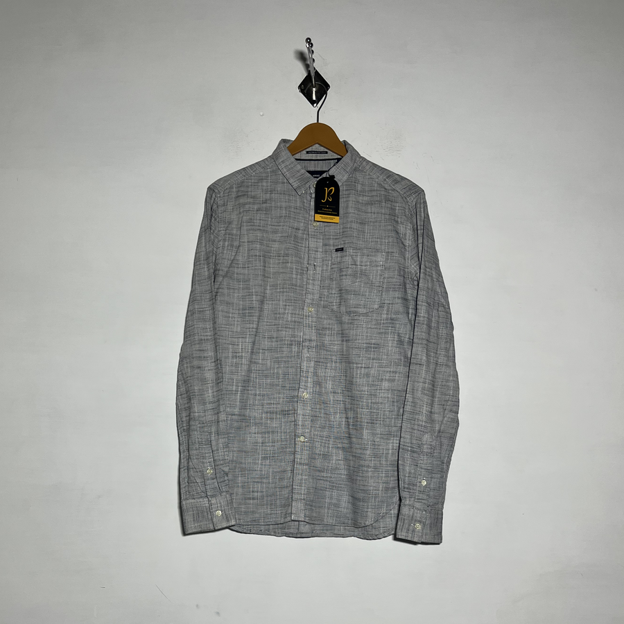 Superdry Men Dress Shirt Gray Preloved #3461