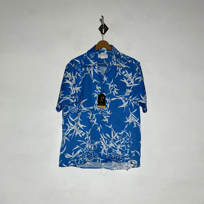 Diamond Head Casual Men Dress Shirt Preloved Blue & White Floral #3477