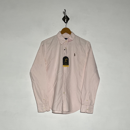Ralph Lauren Men Dress Shirt Preloved Baby Pink & White #3472
