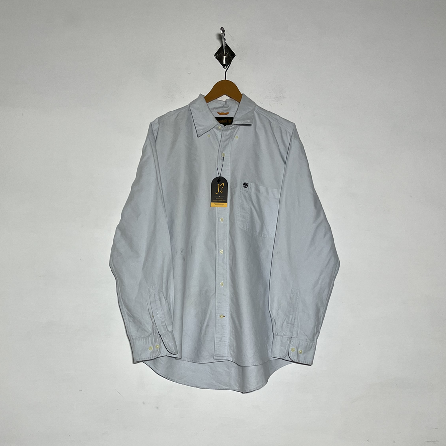 Timberland Men Dress Shirt Preloved Off White #3469