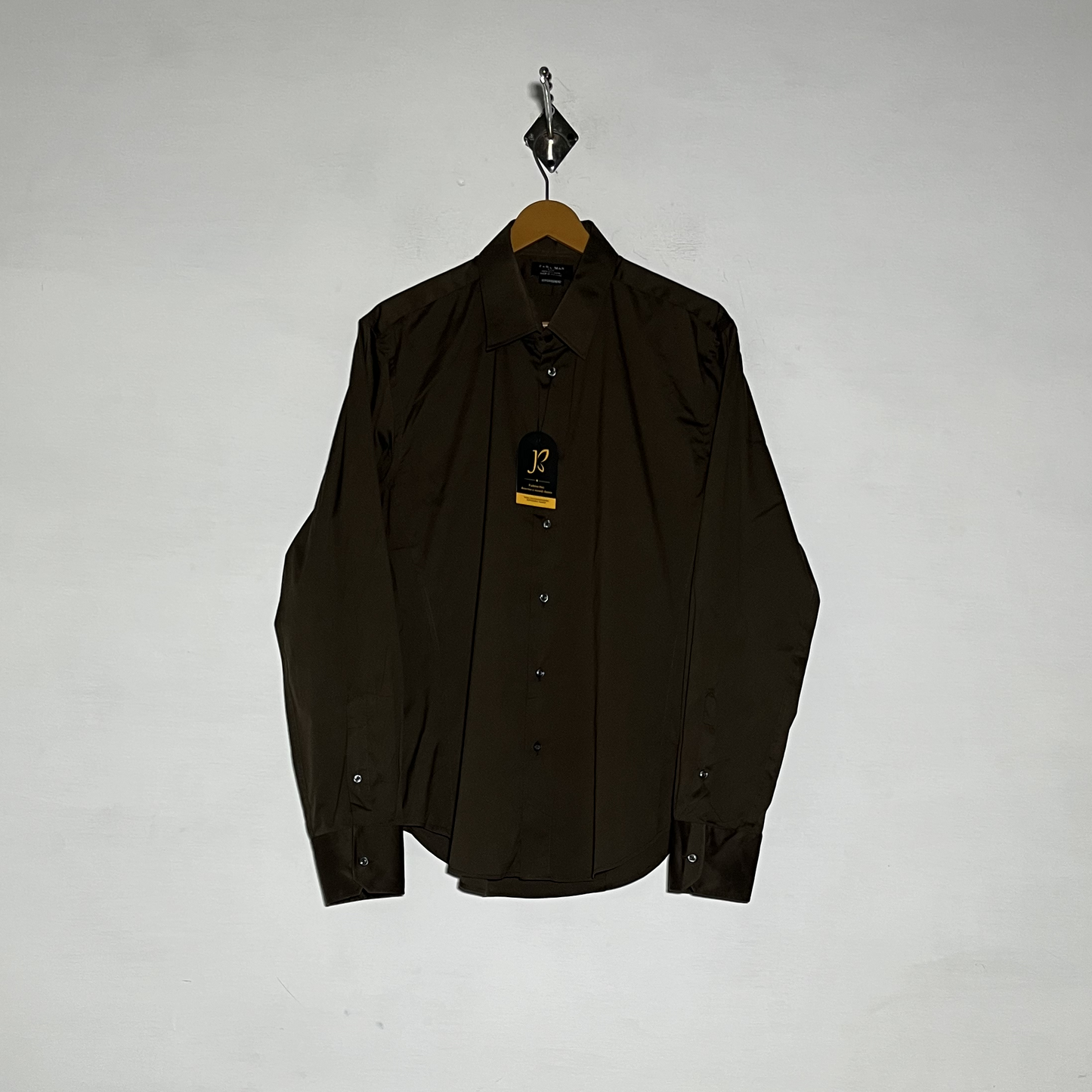 Zara Man Men Dress Shirt Preloved Brown #3464