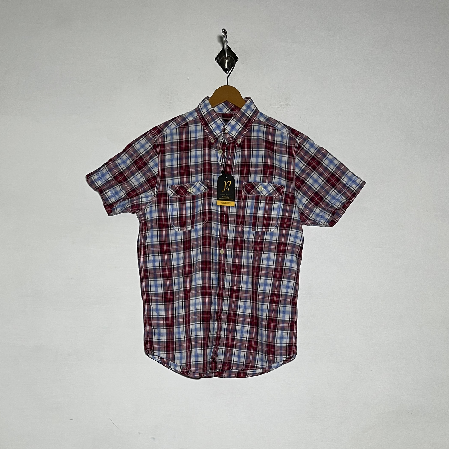Ben Sherman Men Dress Shirt Preloved Red & White Check #3462