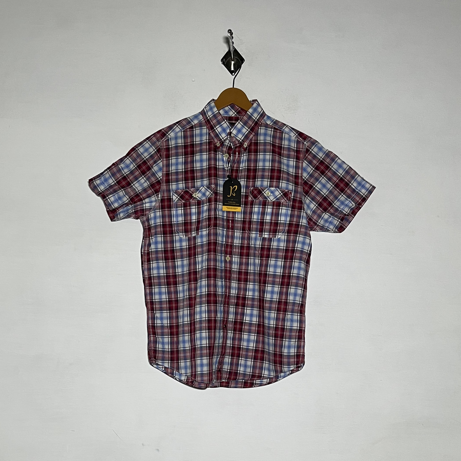 Ben Sherman Men Dress Shirt Preloved Red & White Check #3462