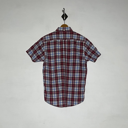 Ben Sherman Men Dress Shirt Preloved Red & White Check #3462