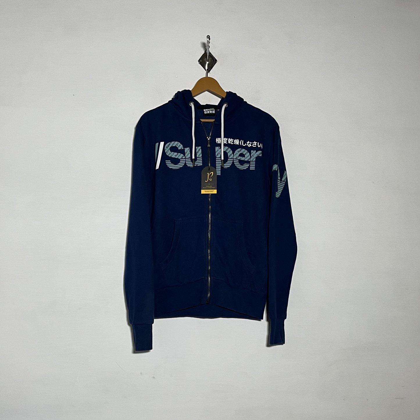 Men Superdry Blue Hoodie Preloved Casual Wear #3484