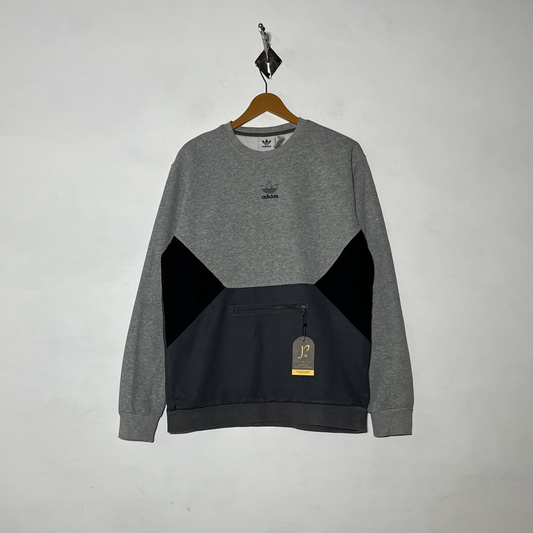 Adidas Men's Sweatshirt Gray and Dark Gray Preloved #3505