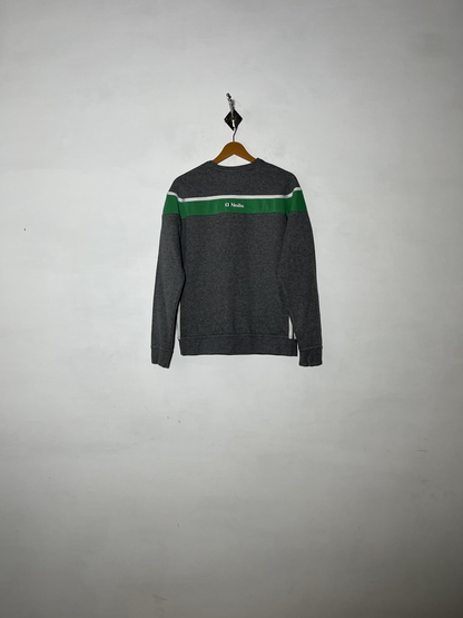 O'Neills Men's Sweatshirt Gray and Green White Preloved #3501