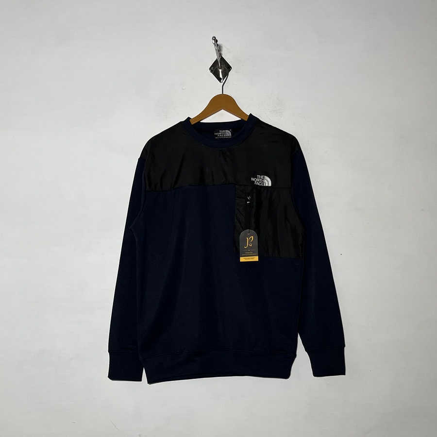 The North Face Men's Sweatshirt Dark Blue and Black Preloved #3506