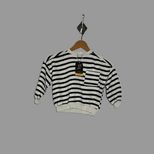 Zara White & Black Lining Sweatshirt Preloved #3517