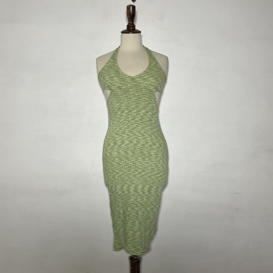 Divided Bodycon Parrot Green Winter Preloved Clothing #3616