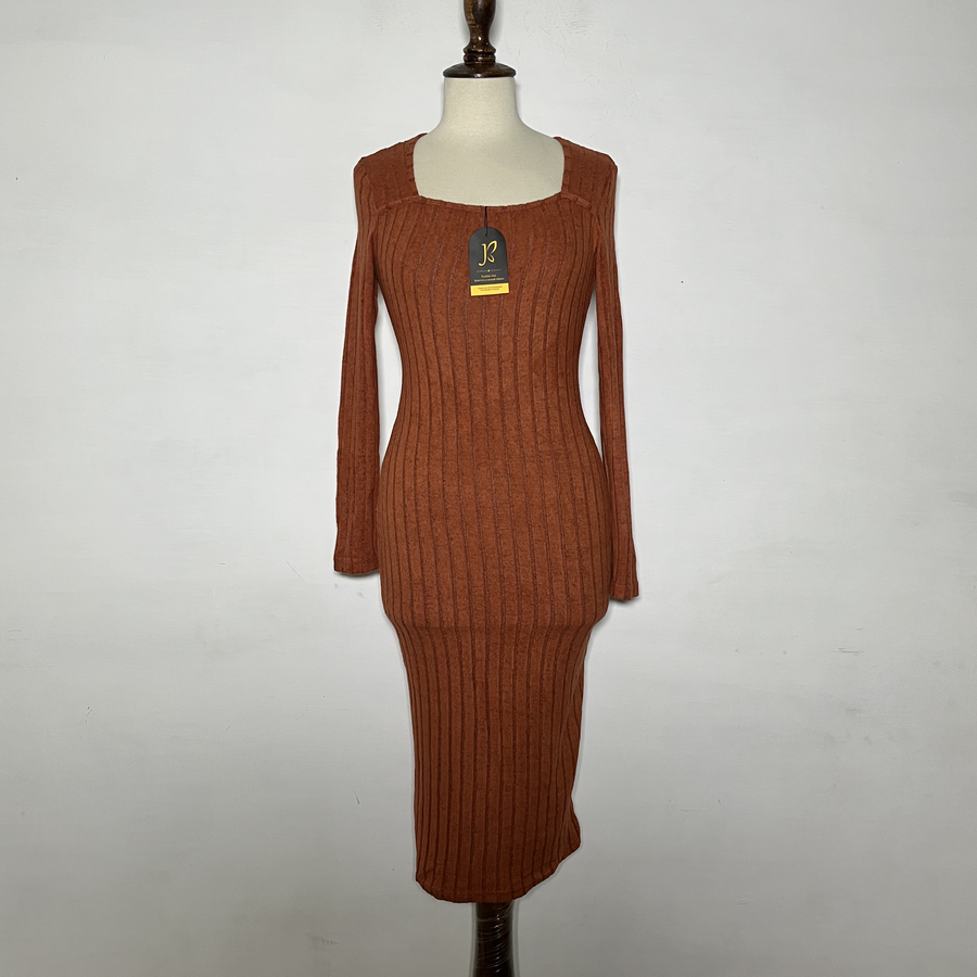 Shein Bodycon Dark Orange Winter Preloved Clothing #3626