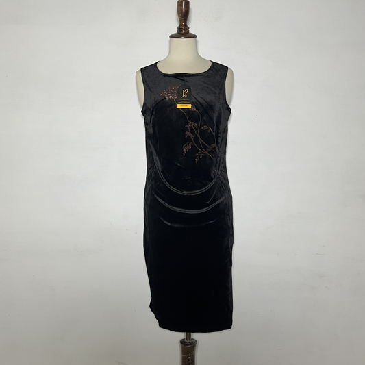 Classic Bodycon Black Brown Floral Winter Preloved Clothing #3624
