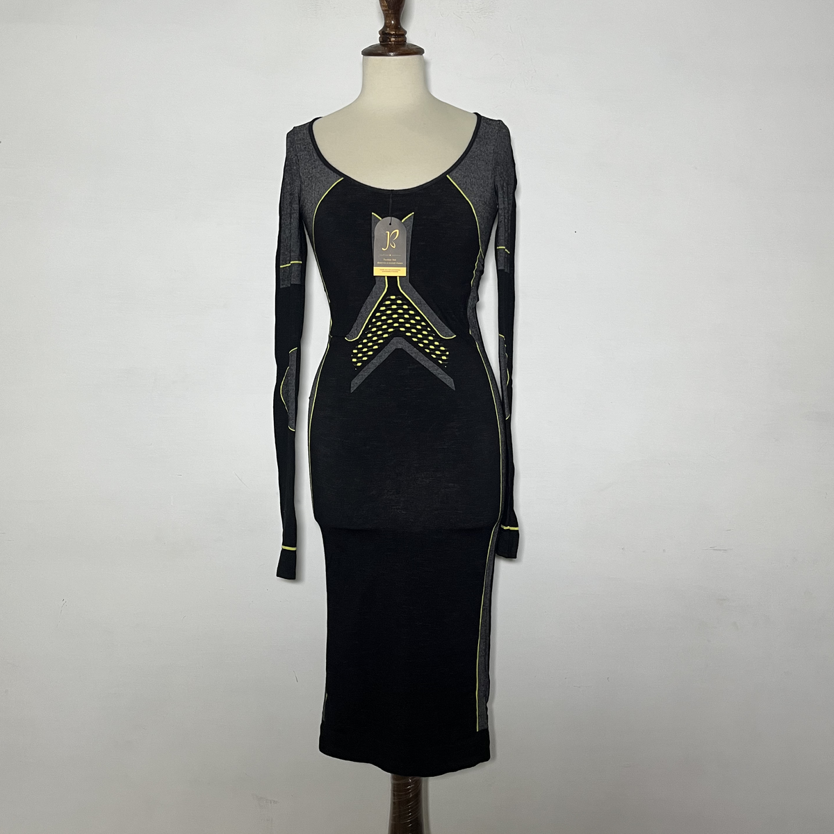 Black and Gray Parrot Green Bodycon Preloved Clothing #3600