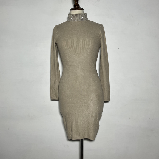 Quiz Bodycon Light Beige Preloved Clothing #3601
