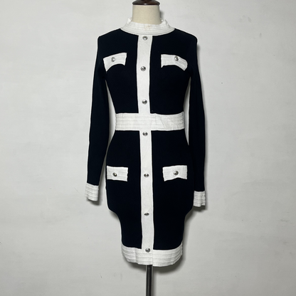 Black and White Bodycon Preloved Winter Clothing #3663