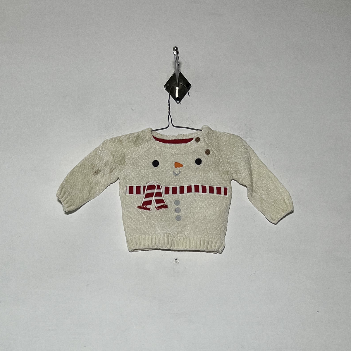 White and Red Printed Kids Blouse Preloved Clothing #3682