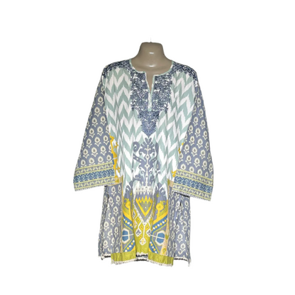 Khaadi Printed Embroidered Kurta – Multi-Toned Elegance #129