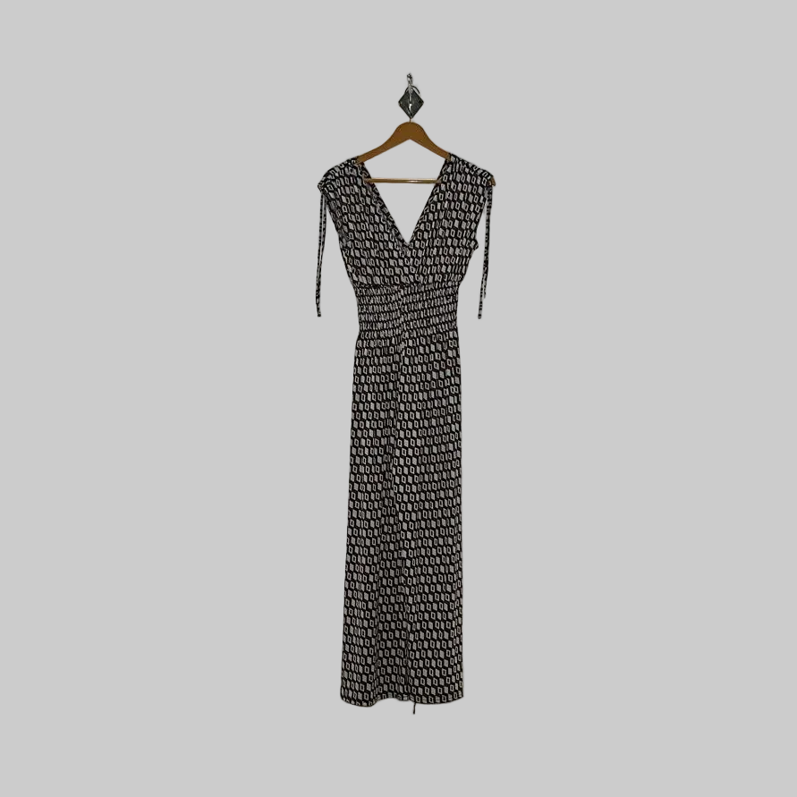 Brown and Black White Printed Women's Jumpsuit #2992
