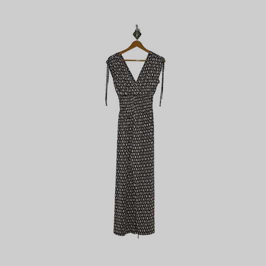 Brown and Black White Printed Women's Jumpsuit #2992