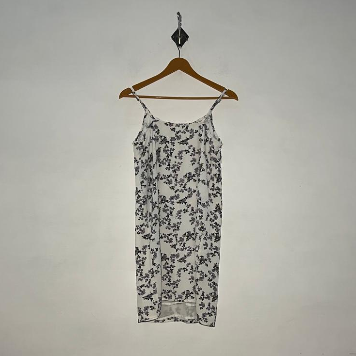 White and Green and Purple Floral Women's Maxi Dress #3002