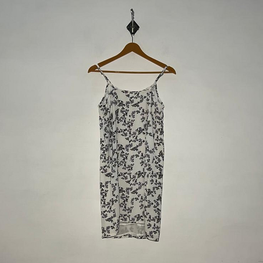 White and Green and Purple Floral Women's Maxi Dress #3002
