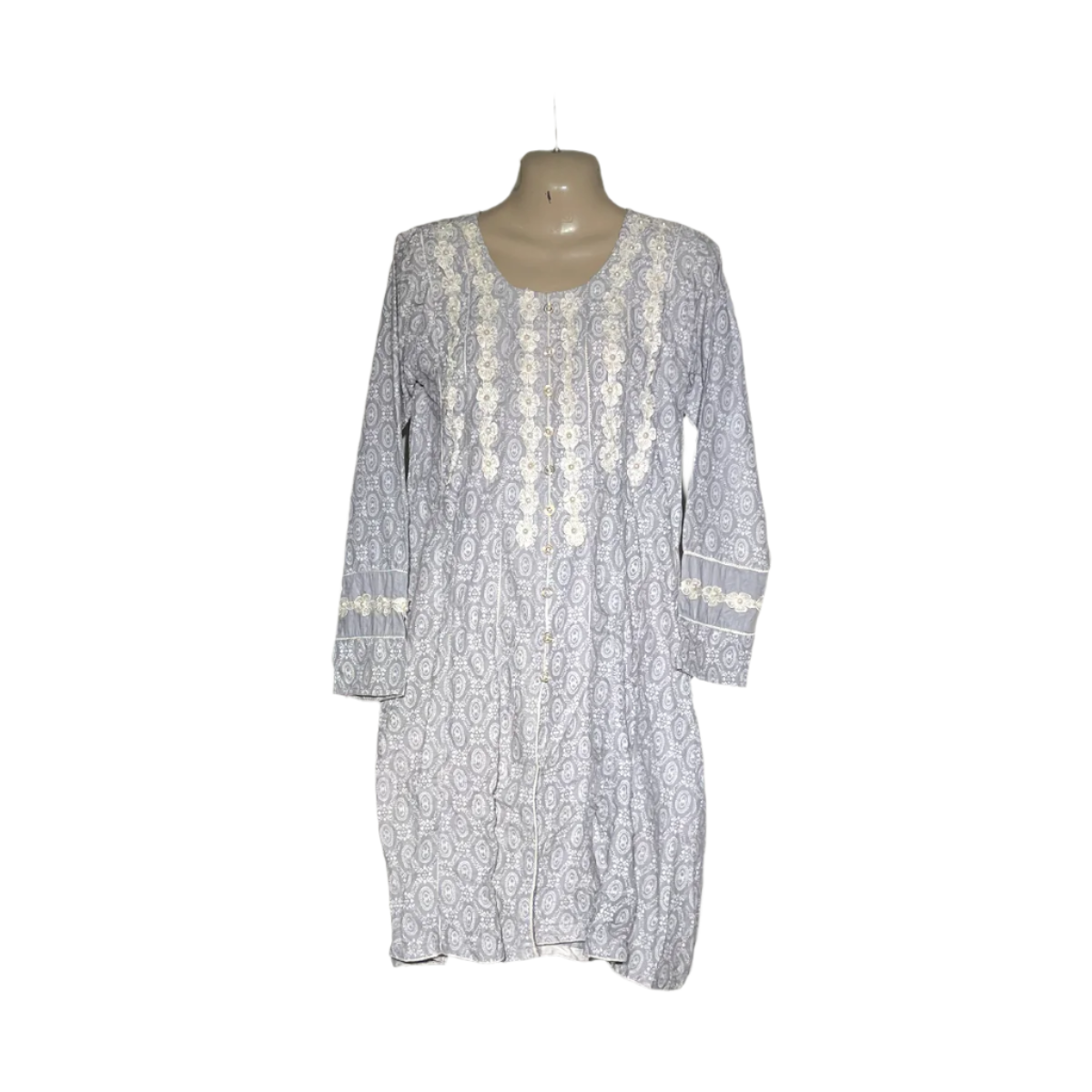 Bin Jameel Light Grey Embroidered Kurta #100