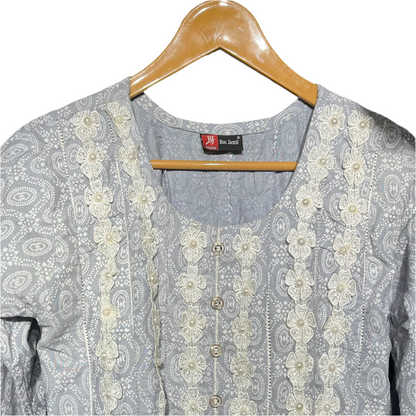 Bin Jameel Light Grey Embroidered Kurta #100