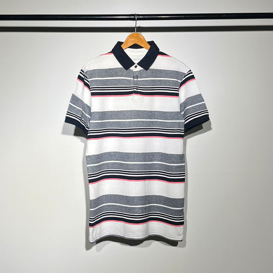 Primark Striped Polo T-Shirt – Casual & Stylish #069