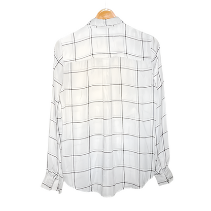 H&M White Checkered Button-Up Shirt #175