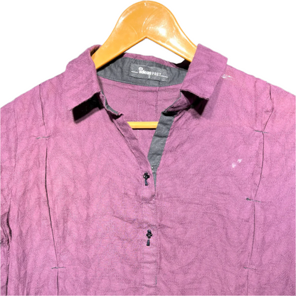 Ideas Plum Textured Button-Down Kurta #106