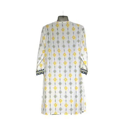 Max White & Yellow Printed Ethnic Kurti #094