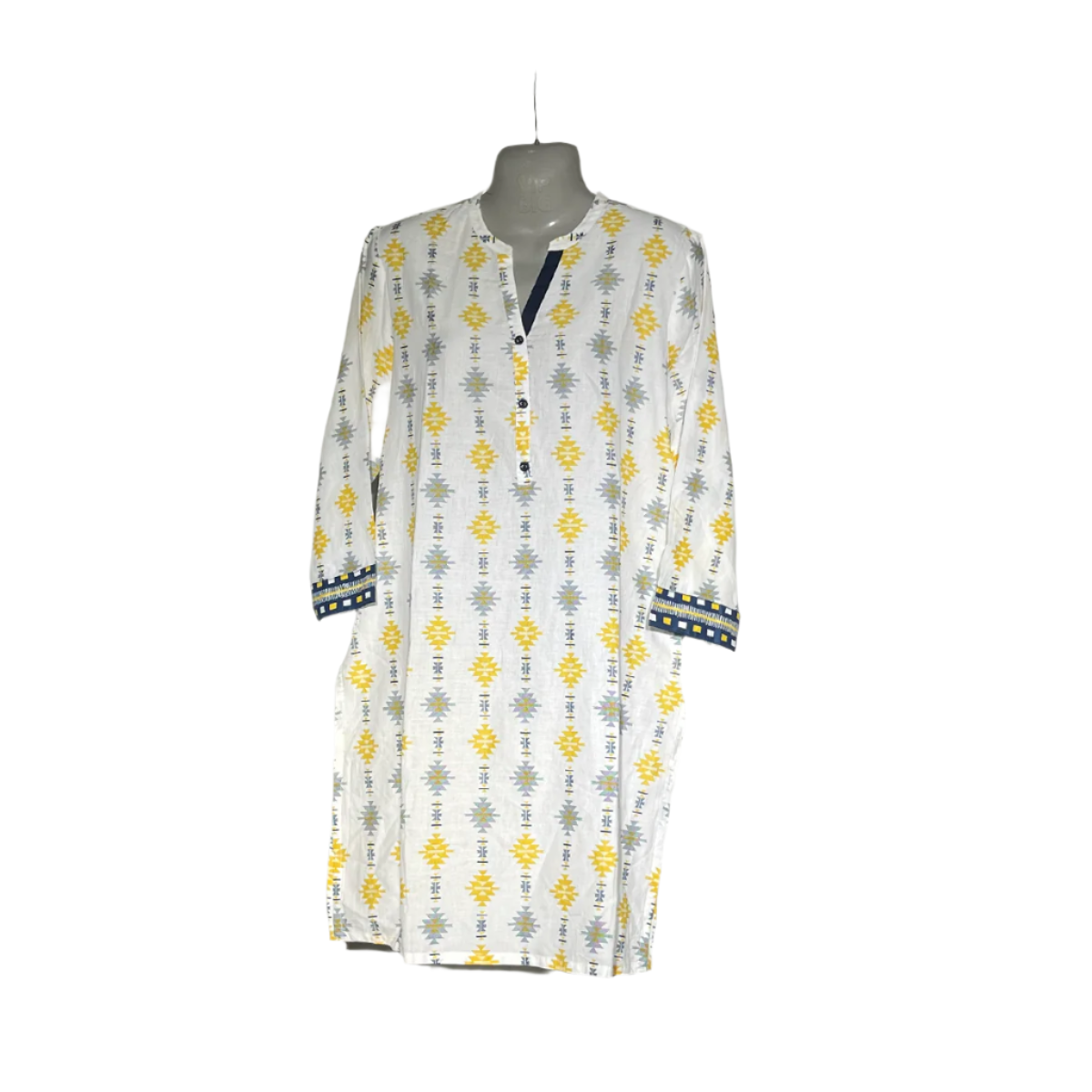 Max White & Yellow Printed Ethnic Kurti #094