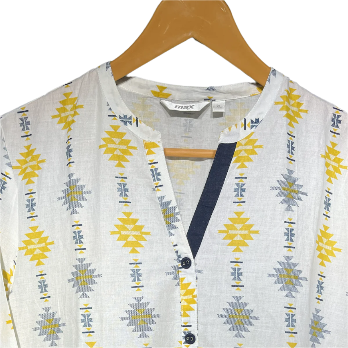 Max White & Yellow Printed Ethnic Kurti #094